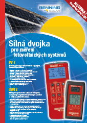 Měření fotovoltaických systémů Benning PV1 a SUN 2 